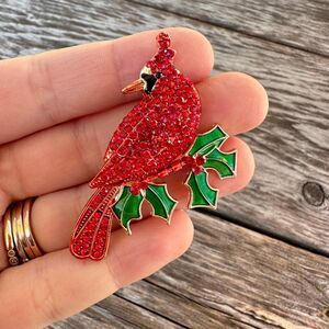 Vintage Jewelry Red Cardinal Brooch Pin